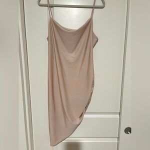 soft blush slip dress